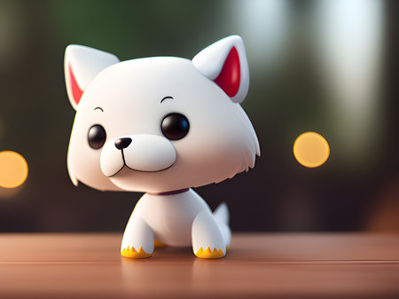 cute little dog on blur backgroundの素材