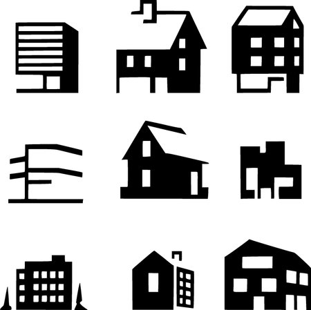 building. web icon simple designの写真素材