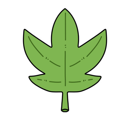 cartoon doodle autumn leaves illustrationの写真素材