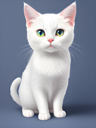 portrait of cute cat on gray backgroundの素材