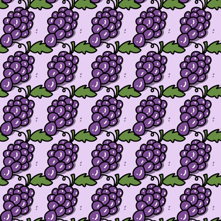 illustration of seamless pattern with grapesの写真素材