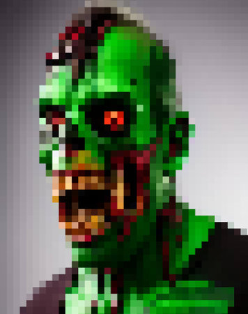 pixel art of zombie monsterの写真素材