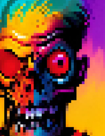 pixel art of zombie monsterの写真素材