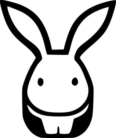 black and white of rabbit iconの写真素材