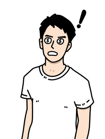 cute man cartoon on white backgroundの写真素材