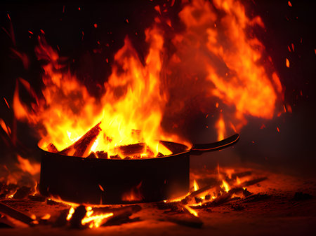 close up fire burning coalの素材