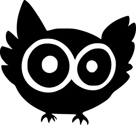 Silhouette owl illustration design with black colourの写真素材