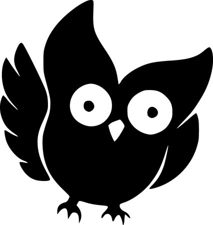 Silhouette owl illustration design with black colourの写真素材