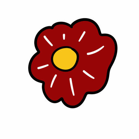 red flower icon on white background.の写真素材