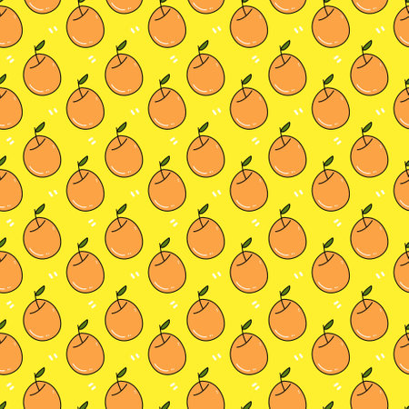seamless pattern of cute orange cartoonの写真素材