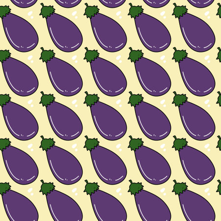 seamless pattern of eggplant cartoonの写真素材