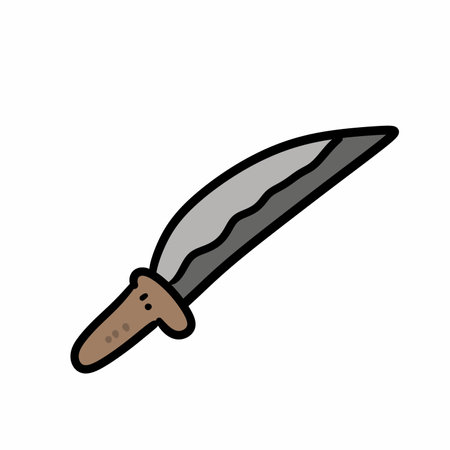 art cartoon doodle knife on white backgroundの写真素材