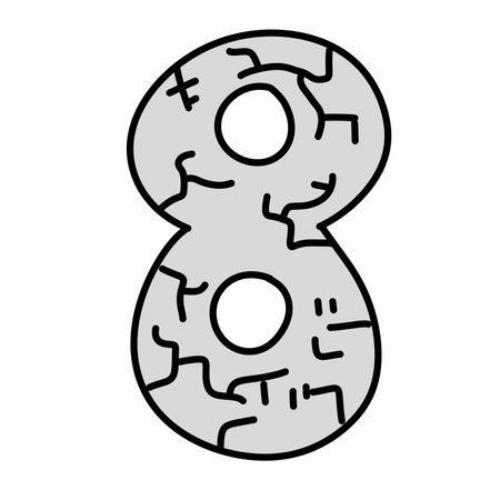 crack number cartoon on white background