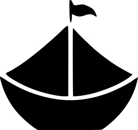 boat sail ship icon in solid styleの写真素材