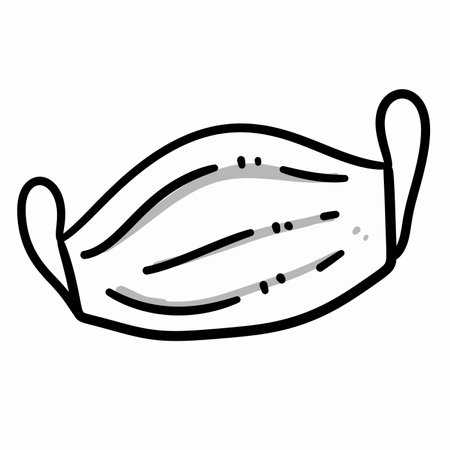 line drawing cartoon doctor maskの写真素材