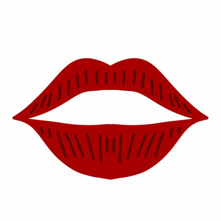 lips with red lipstick. illustrationの写真素材