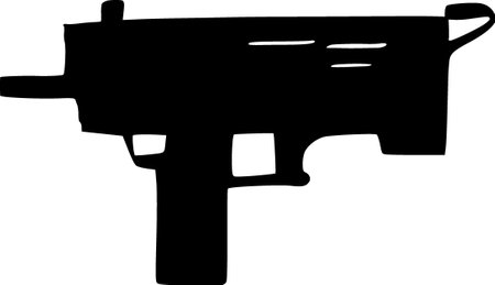 black and white of gun iconの写真素材