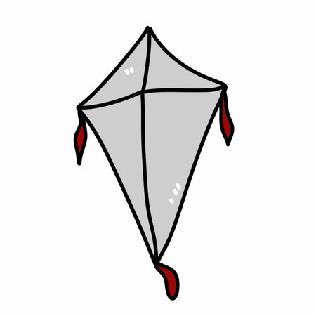 cartoon flying kite on a white backgroundの写真素材