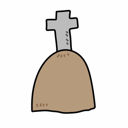 cartoon doodle old gravestoneの写真素材