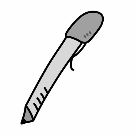 pen cartoon on white backgroundの写真素材