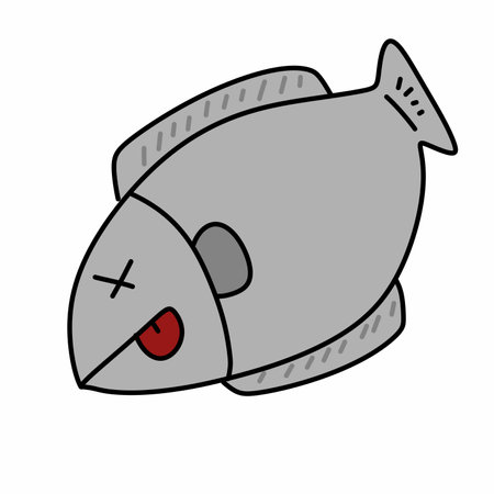 cartoon fish on a white backgroundの写真素材