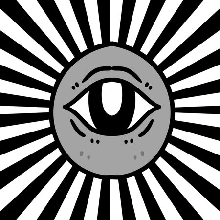 eye monster cartoon icon, simple illustrationの写真素材