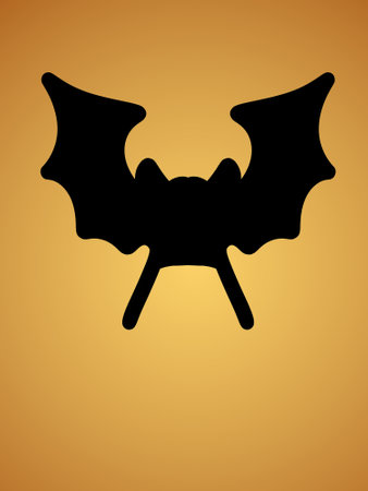 halloween bats on a yellow backgroundの写真素材