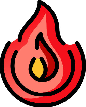 illustration of fire icon on white backgroundの写真素材