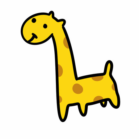 giraffe cartoon on white backgroundの写真素材