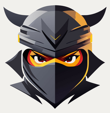 art color of ninja warrior cartoon illustrationの写真素材