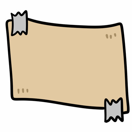 cartoon scroll on a white background , brown paperの写真素材