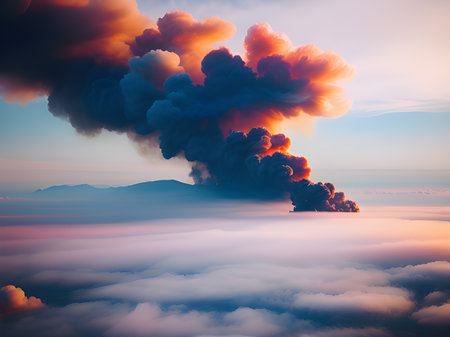 abstract background with smoke and cloudsの素材