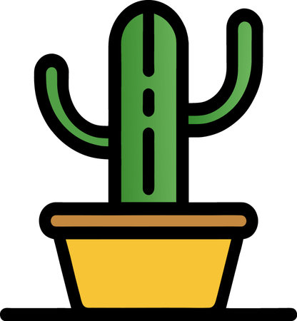 cactus icon cartoon on white backgroundの写真素材