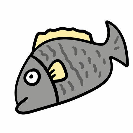 fish cartoon on white backgroundの写真素材
