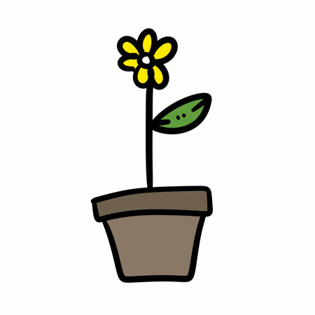 flower cartoon on white backgroundの写真素材