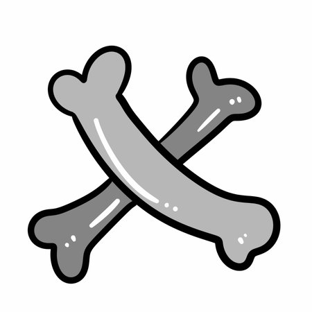 hand drawn doodle style cartoon bone signの写真素材