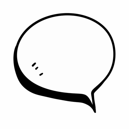 black and white of cartoon doodle speech bubbleの写真素材