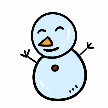 snowman doodle cartoon on white backgroundの写真素材