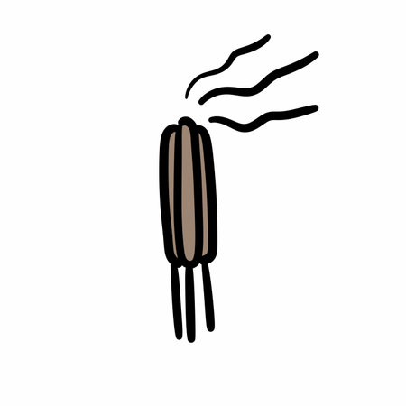 incense cartoon on white background.の写真素材