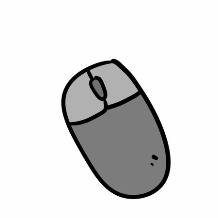 Illustration of a computer mouse on a white backgroundの写真素材