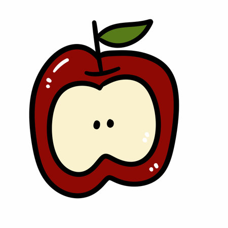 apple fruit cartoon on white backgroundの写真素材