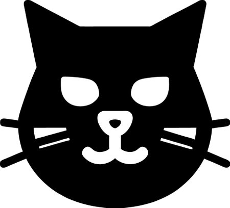 black and white of cat iconの写真素材