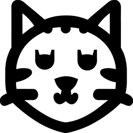 black and white of cat iconの写真素材