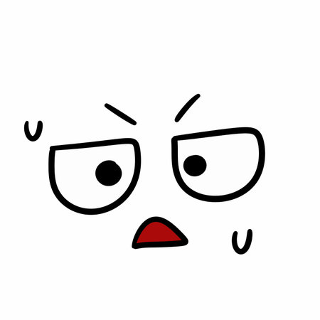 cute cartoon face expression isolated on white background.の写真素材