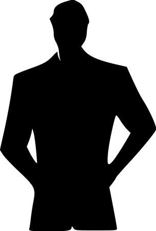 silhouette of a man on white backgroundの写真素材