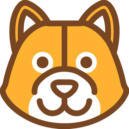 pet dog icon. outline icon color flat isolatedの写真素材