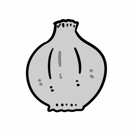 garlic cartoon on a white backgroundの写真素材