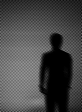 abstract black and white digital wallpaper , man shapeの写真素材