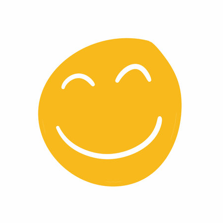yellow color icon of a face expression faceの写真素材
