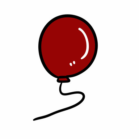 red balloons with ribbon icon, line styleの写真素材